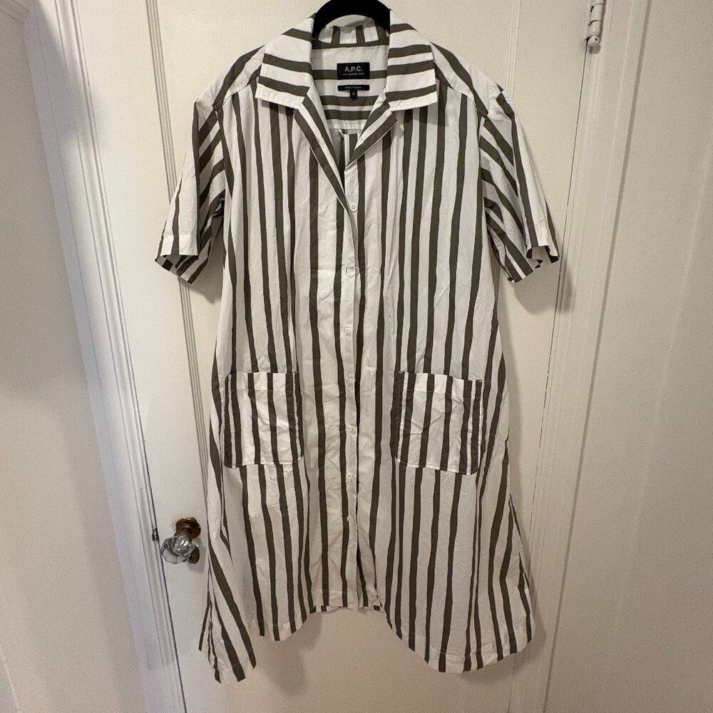 APC Striped Cotton Shirt Dress size 36